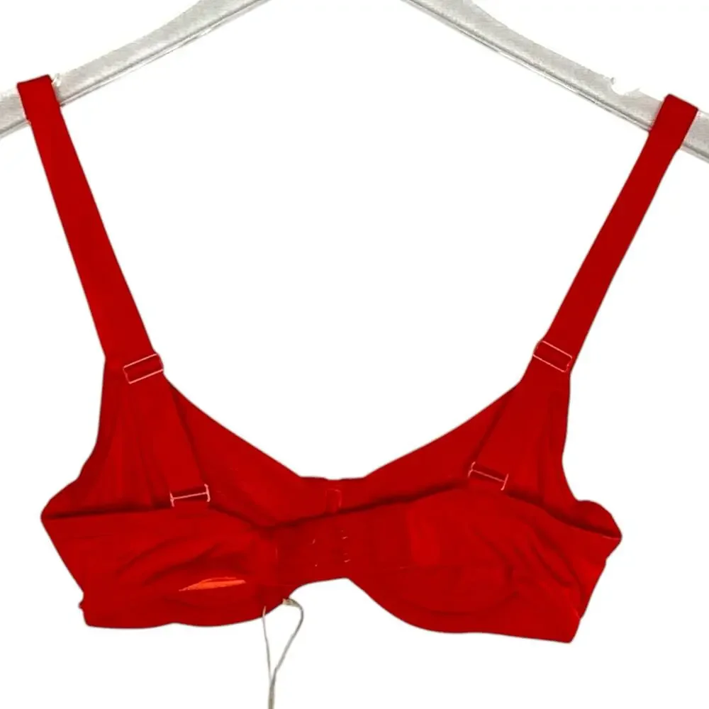 Skims 30C NEW No Show Molded Unlined Demi Bra Red Underwire - Picture 3 of 9